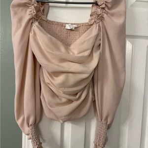 Astr Blush Draped Women's Blouse